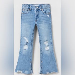 zara flared riped jeans